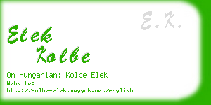 elek kolbe business card